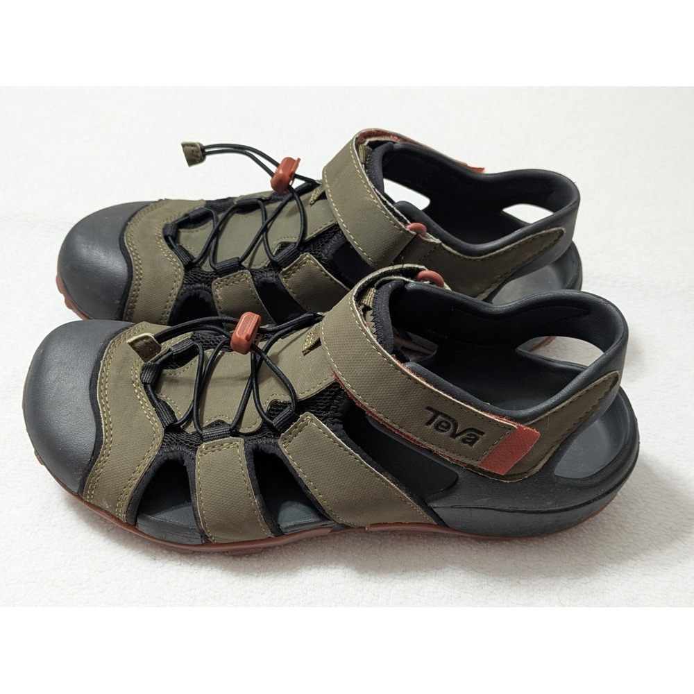 TEVA Flintwood Mens 9 Olive Green Black Closed Toe Hiking Water Sandals 1018941
